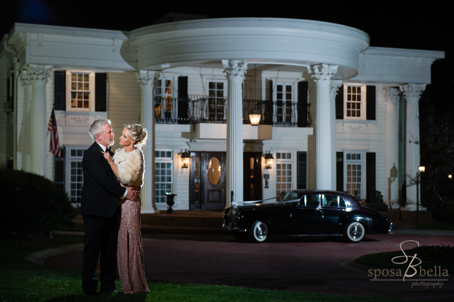 The Ryan Nicolas Inn at night, a superb southern mansion for hosting a wedding.