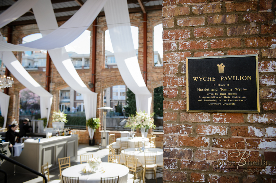 Wyche Pavilion in downtown Greenville, SC is one of our favorite wedding venues to photograph.