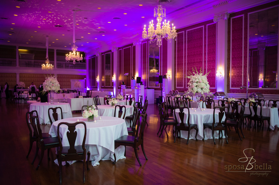 Ballroom reception at the Poinsett Club in Greenville, SC