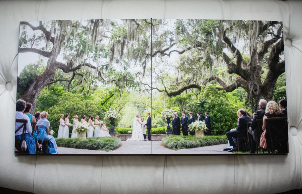 Full page spread of wedding album.