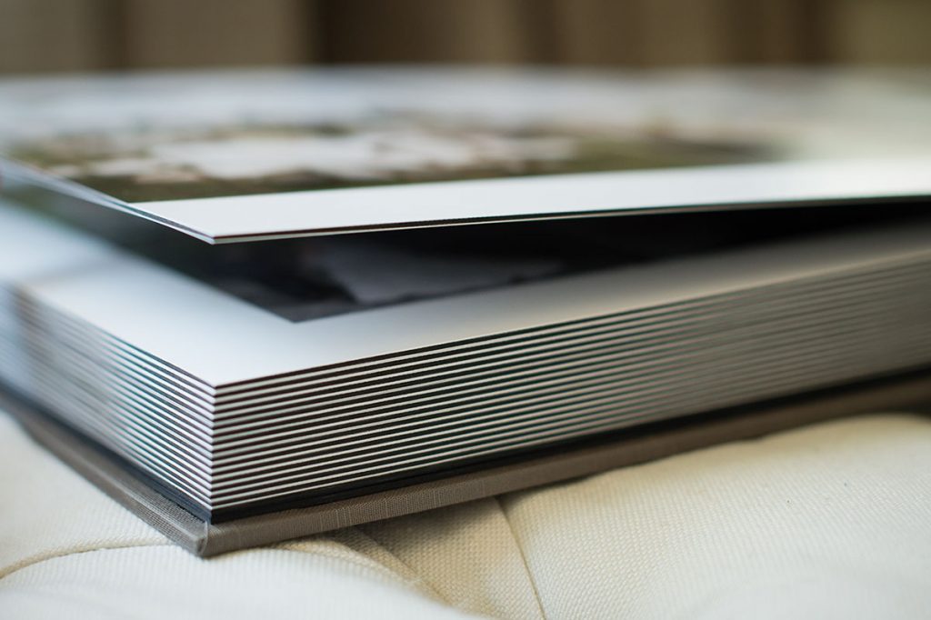 Image of thick page of wedding album.