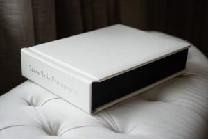 Matted Book in white leather.