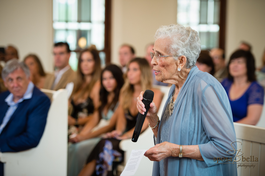 The grooms grandmother gives a word of advice. 