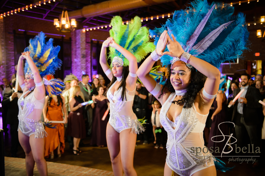 Colorful dancers helped make the reception lively and festive.