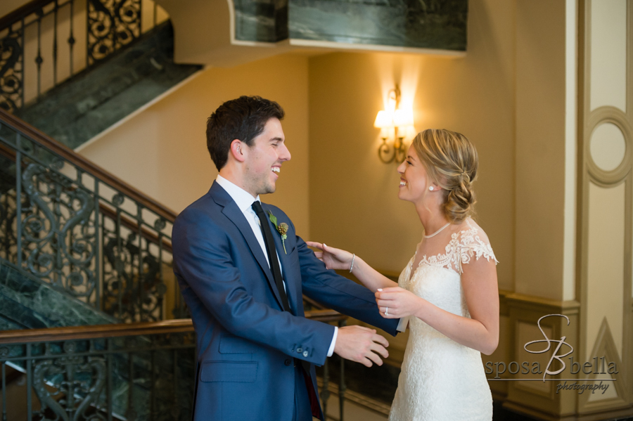 Soon to be newlyweds see each other for the first time.